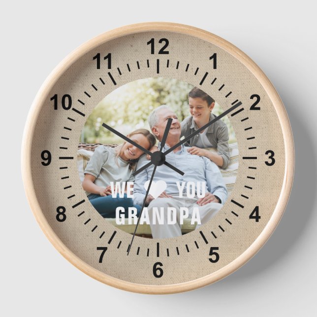 Horloge Grand-père de photo moderne Script Coeur (Recto)