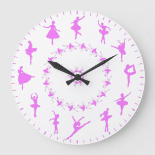 Horloge grande à thème de silhouettes de ballerine