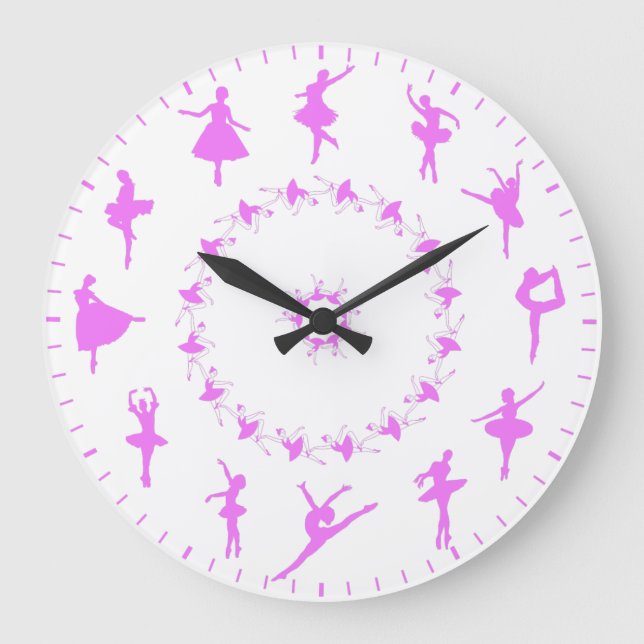 Horloge grande à thème de silhouettes de ballerine (Recto)