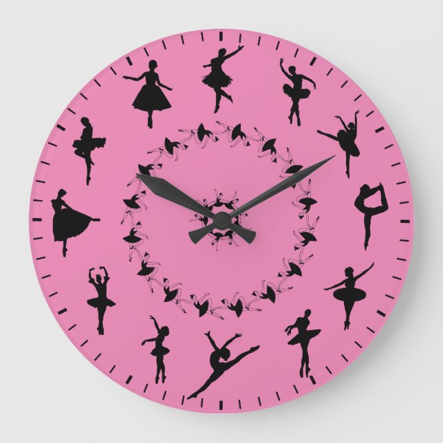 Horloge grande à thème de silhouettes de ballerine (Recto)