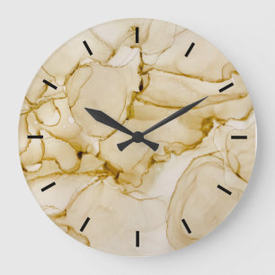 Horloge grande abstraite de ton de terre pastel na