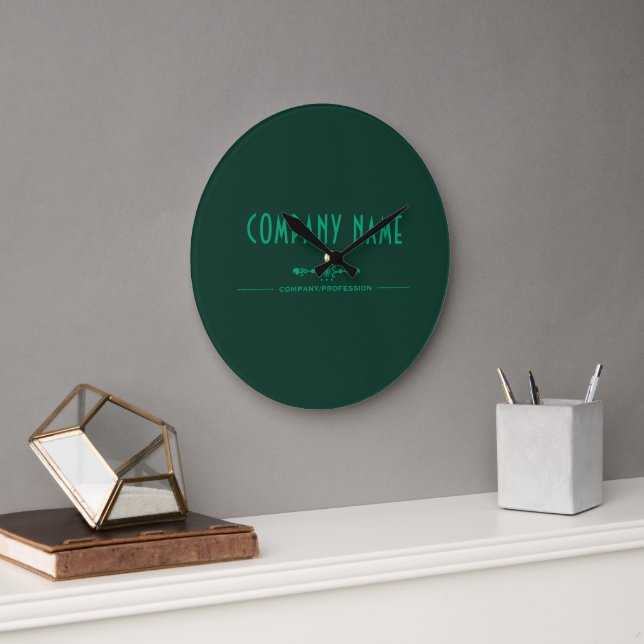 Horloge grande avec nom d'entreprise décoratif (Bureau)
