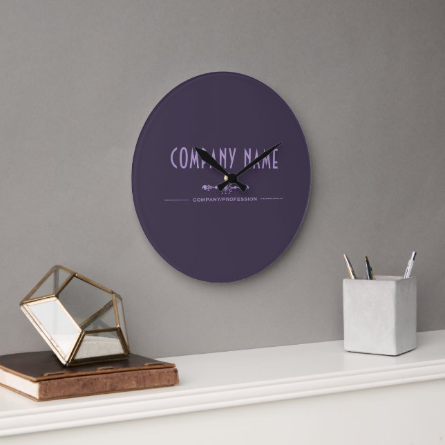 Horloge grande avec nom d'entreprise décoratif (Bureau)