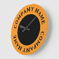 Horloge grande avec nom d'entreprise encerclé mode
