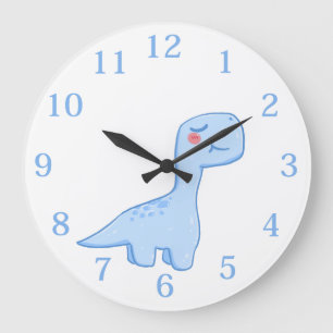 Horloge grande dinosaure bleu pour enfants