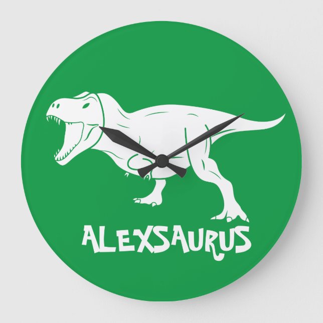 Horloge grande dinosaure nom personnalisé (Recto)