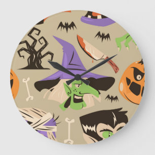Horloge grande motif vintage Halloween
