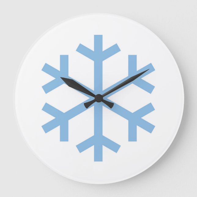 Horloge grande Noël flocon de neige bleu (Recto)