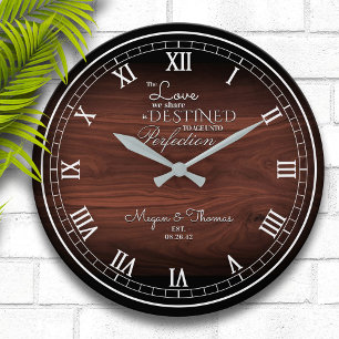 Horloge grande personnalisée en bois rustique pour