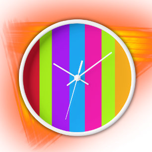 Horloge Grandes Couleurs Néon