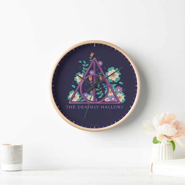 Horloge Graphisme des hirondelles mortes florales (Maison)