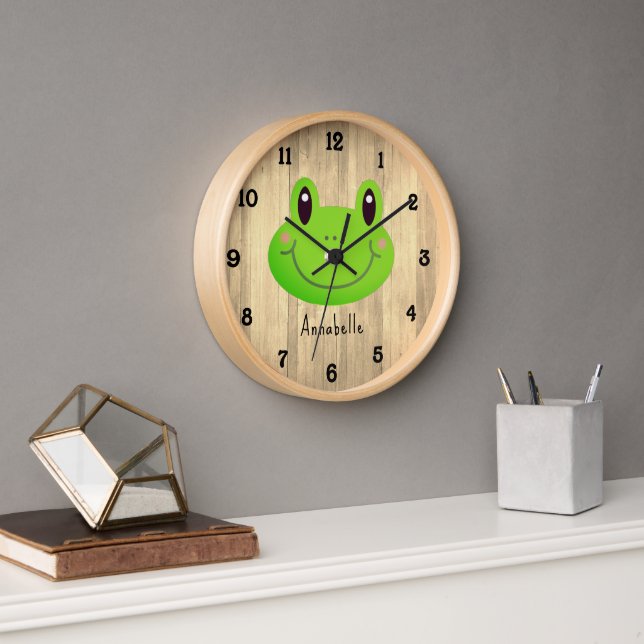 Horloge Grenouille Enfants rustiques (Bureau)