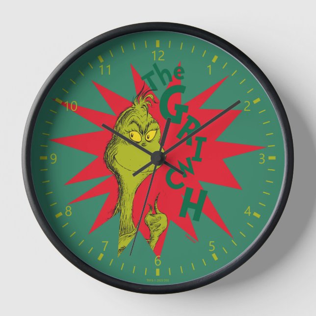 Horloge Grinch classique | Red Starburst (Recto)