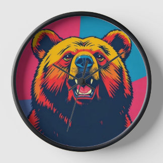 Horloge Grizzly Bear Pop Art