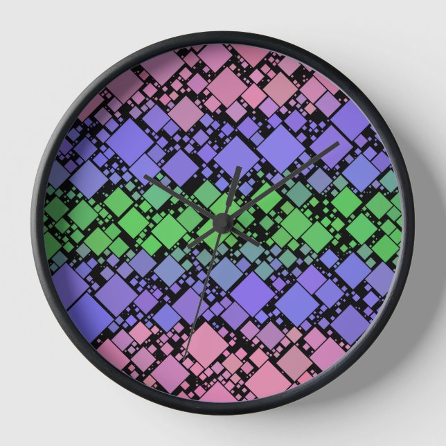 Horloge Groovy Boho Rétro Mod Géométrique Fierté Trigender (Recto)