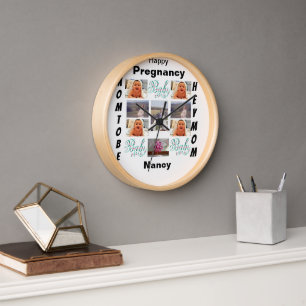 Horloge Grossesse personnalisée 11 Photo Collage