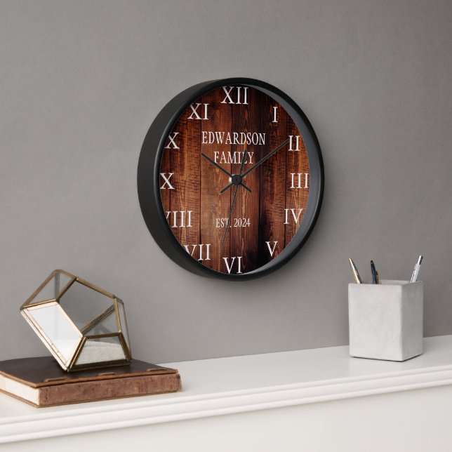 Horloge Grotte rustique nom de famille pays (Bureau)
