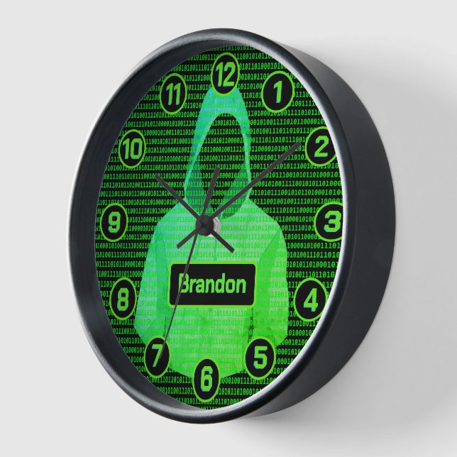 Horloge Hacker Cyber Punk : Ados / Programmeurs Assistant  (Angle)