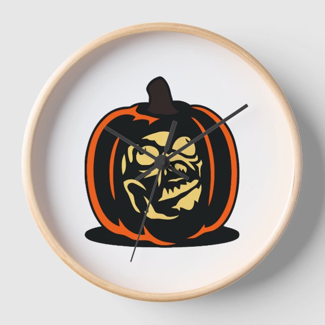 Horloge Halloween citrouille (Recto)