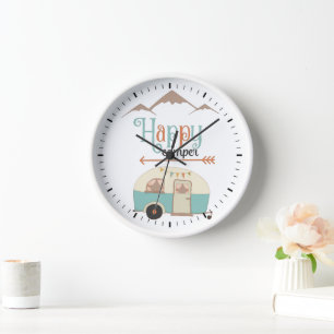 Horloge Happy Camper Cute Retro RV