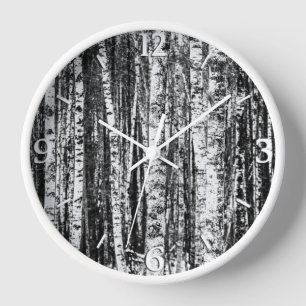 Horloge Hêtres blancs et gris
