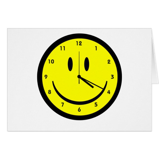 Horloge heureuse de visage de hippie (Devant horizontal)