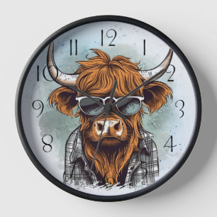 Horloge Highland Cow Bro Funny Highland Bull