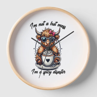Horloge Highland Cow Coffee Png, Coffee Cow Png