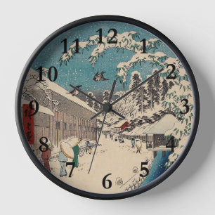 Horloge Hiroshige hiver paysage Japon pays