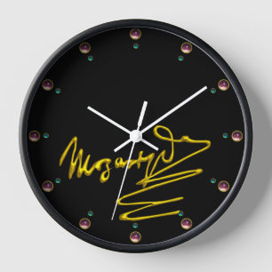 Horloge HOMAGE TO MOZART Gold Signature of Composer Black