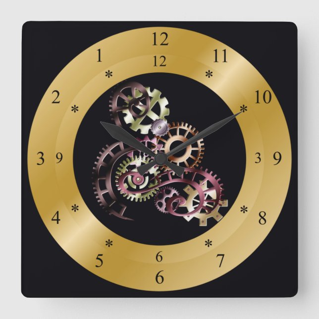 Horloge horaire ~ Steampunk ~ Gears ~ (Recto)