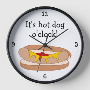 Horloge Hot Dog O'Clock fun food graphic