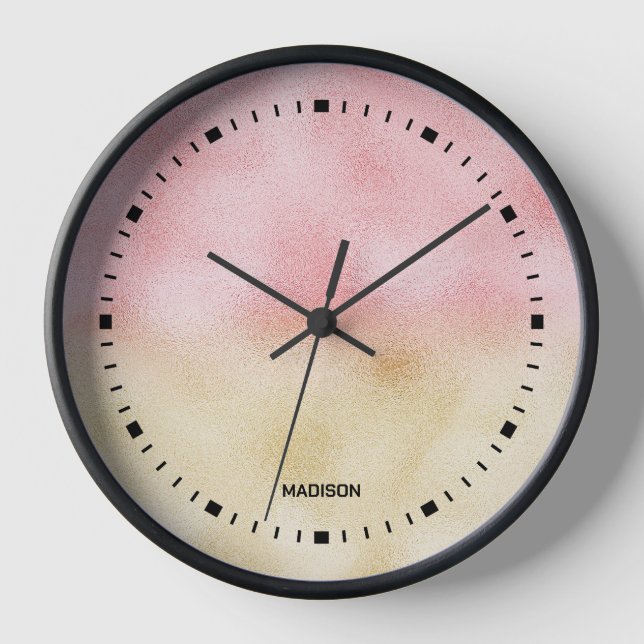 Horloge Huile rose et or Ombre (Recto)