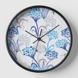 Horloge Hydrangée légère et aérée Motif floral