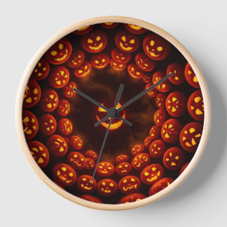 Horloge Hypnotic Pumpkin Vortex Clock | Halloween Glow Art