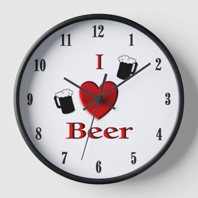 Horloge I Heart Beer Design (Recto)