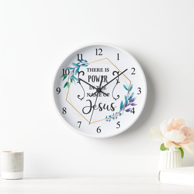 Horloge Il y a le pouvoir au nom de Jésus (Maison)