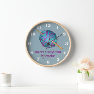Horloge Il y a toujours du temps pour crochet, fil, chiffr