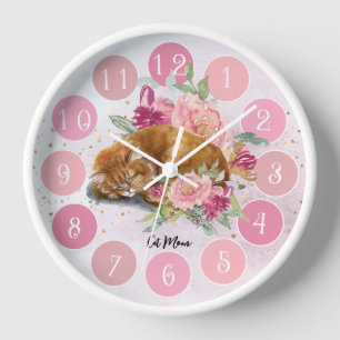 Horloge Illustration de chat orange Enfants
