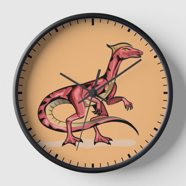 Horloge Illustration De Velociraptor. (Recto)