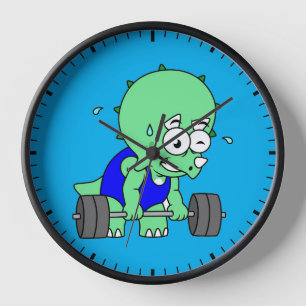 Horloge Illustration D'Un Tricératops Poids De Levage.
