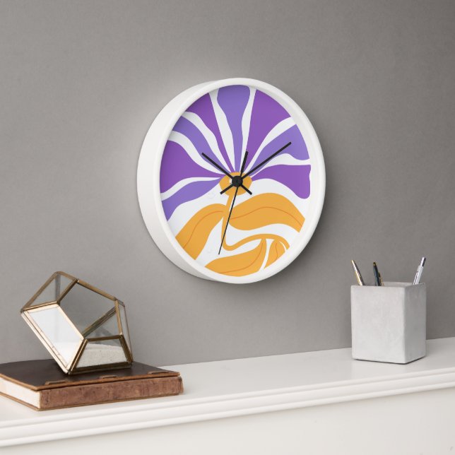 Horloge Illustration florale d'art (Bureau)
