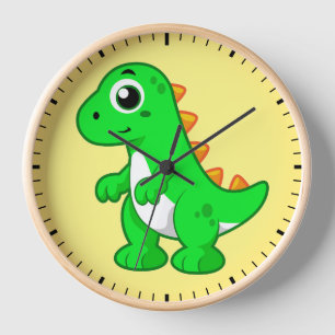 Horloge Illustration Mignonne Du Tyrannosaurus Rex.