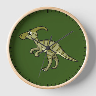 Horloge Illustration Mignonne D'Un Parasaurolophus Dinosau