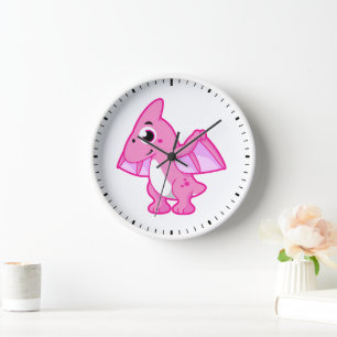 Horloge Illustration Mignonne D'Un Pterodactyl.