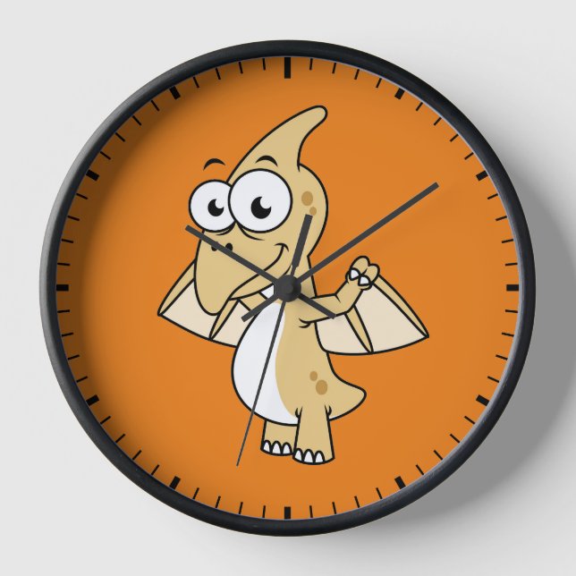 Horloge Illustration Mignonne D'Un Pterodactyl. 2 (Recto)
