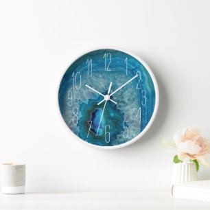 Horloge Image cristalline de l'agent minéral de Blue Geod
