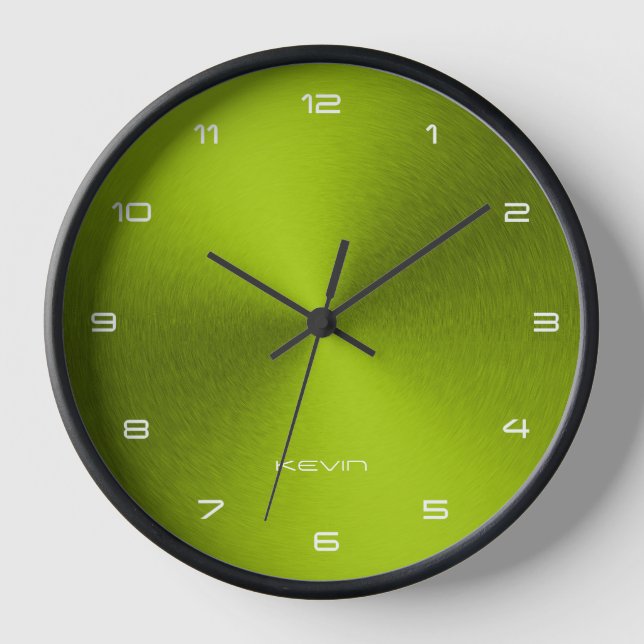 Horloge Image de la texture métallique verte brillante (Recto)