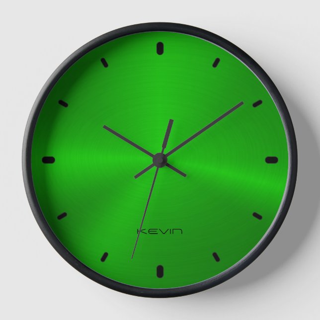 Horloge Image de l'horloge en métal vert brillant (Recto)