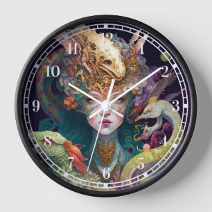 Horloge Imaginaire Art Dragon Goddess Queen